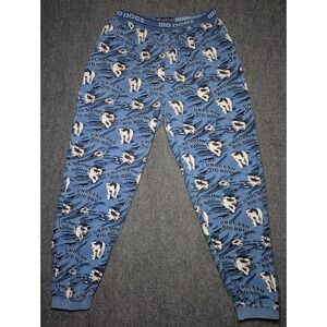Big Dogs Pajamas PJs Joggers Size Large Mens UNLEASH THE BIG DOG Blue Pockets